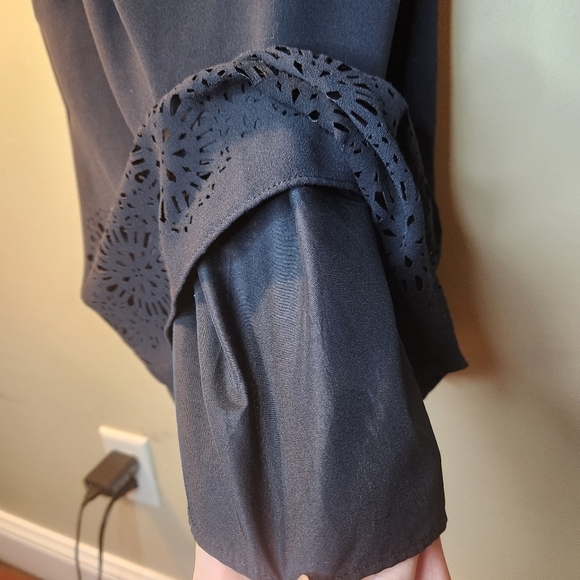 Banana Republic Petite Small Navy Shell Blouse Strappy Tank with Cut-out Detail - Picture 4 of 9